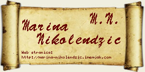 Marina Nikolendžić vizit kartica